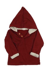 Vínová mikina s kapucňou s brmbolcom H&M