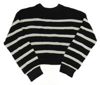 Čierno-biely pruhovaný crop sveter H&M