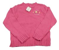 Nové - Tmavoružový sveter s kvetmi