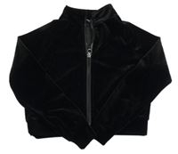 Čierna zamatová prepínaci crop mikina George