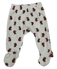 Bílé sametové polodupky s liškami LaRedoute