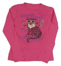 Fuchsiové triko s gepardem