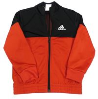 Červeno-černá sportovní propínací mikina s logem Adidas