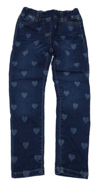 Tmavomodré teplákové džegíny se srdíčky Mini Boden