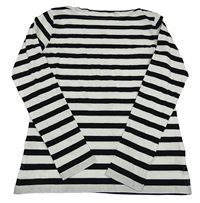 Bílo-černé pruhované triko C&A