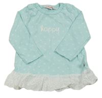 Světlemodrá vzorovaná tunika s nápisem a madeirou Liegelind