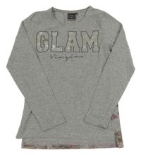 Šedé melírované triko s nápisem