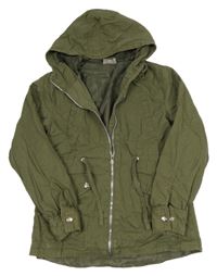 Khaki plátěná jarní parka s kapucí Destination