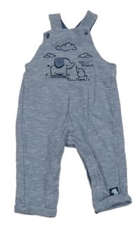 Modré pruhované laclové tepláky se slony Nutmeg