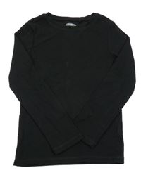 Čierne rebrované tričko Next