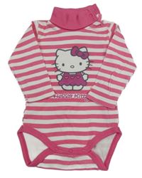 Tmavorůžovo-bílé pruhované body s Hello Kitty a rolákem Sanrio