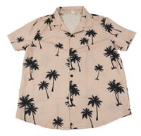 Růžová košile s palmami Shein