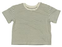 Smetanovo-khaki pruhované tričko M&S