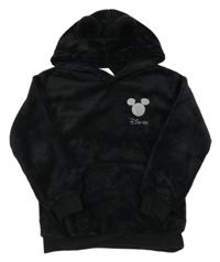 Čierna chlpatá mikina s Mickeym a kapucňou H&M