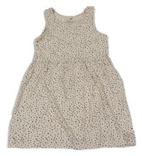 Béžové bodkovaná é bavlnené šaty H&M