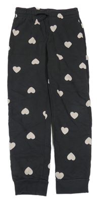 Antracitové tepláky se srdíčky H&M
