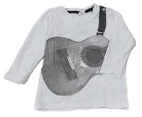 Biele tričko s kytarou H&M