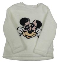 Biela chlpatá mikina s Minnie Primark