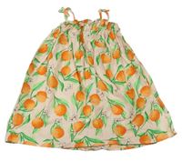 Svetlooranžové ľahké šaty s pomeranči Primark