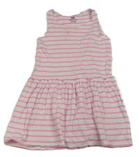 Bielo-ružové pruhované šaty zn. H&M