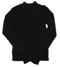 Čierny ľahký rebrovaný crop sveter Primark
