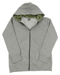 Sivá melírovaná prepínaci mikina s kapucňou Y.F.K.