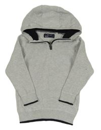 Sivý ľahký sveter s kapucňou Next