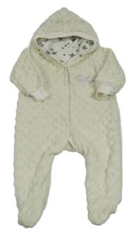 Smotanová minky podšitá kombinéza s kapucňou