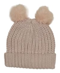 Svetloružová trblietavá čapica s bambulemi Matalan