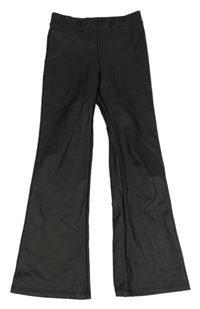 Čierne koženkové flare legíny H&M