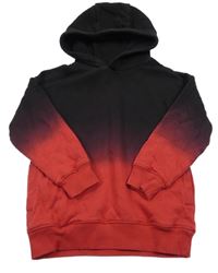 Černo-červená ombré mikina s kapucí Next