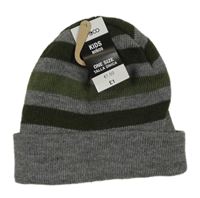 Nové - sivo-zelená pruhovaná pletená čapica Pep&Co