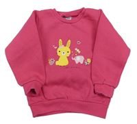 Tmavoružová mikina s králikom a slonom