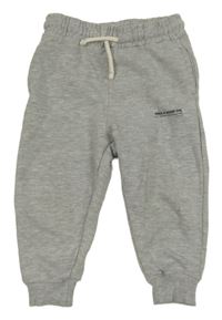 Sivé melírované tepláky s nápisom Zara