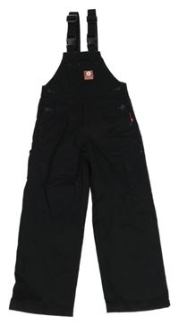 Černé plátěné laclové kalhoty s nášivkou 