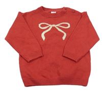 Červený ľahký sveter s mašlou H&M