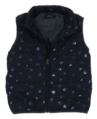 Tmavomodrá bodkovaná á šušťáková zateplená vesta Name it