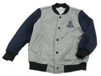 Sivo-tmavomodrá prepínaci mikina s nápisom shein