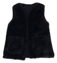 Tmavomodrá kožušinová zateplená vesta St. Bernard