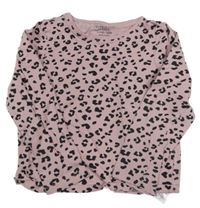 Růžovo-černé leopardí pyžamové triko Primark