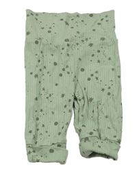 Zelené žebrované lehké vzorované tepláky Ergee