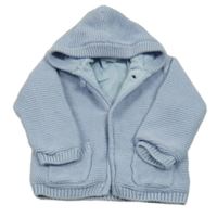 Světlemodrý propínací podšitý svetr s kapucí Mayoral