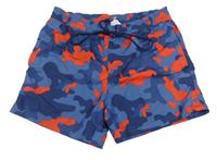 Modro-červené army plážové kraťasy