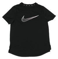Černé sportovní funkční tričko s logem Nike