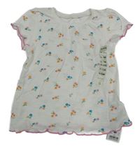 Nové - bílé květované tričko dunnes