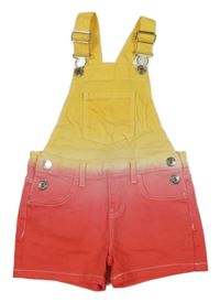 Žluto-růžové riflové laclové kraťasy Primark