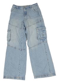 Světlemodré široké rifle s kapsami Denim Co.