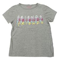 Sivé melírované tričko s nápisy - Friends Primark