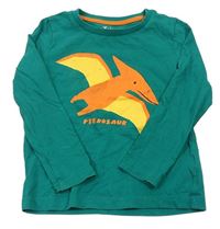 Zelené tričko s dinosaurom Tu