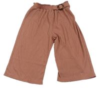 Staroružové rebrované culottes nohavice so sponou zn. Primark